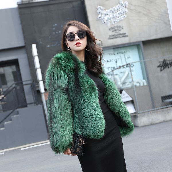 2019 new real natural fur jacket ladies winter short high-end atmosphere silver coat, Black
2019 new real natural fur jacket ladies winter short high-end atmosphere silver coat, Black