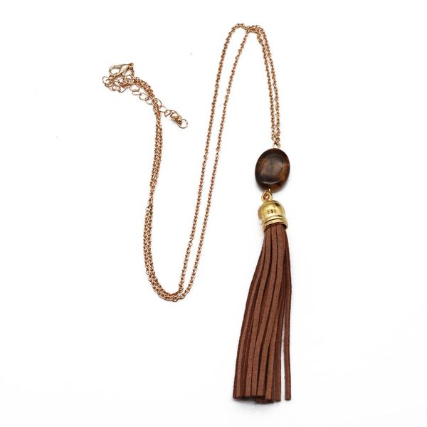brown natural stones tassel pendant necklace long fashion simple new-fashion necklace wholesale holiday party, Silver
brown natural stones tassel pendant necklace long fashion simple new-fashion necklace wholesale holiday party, Silver