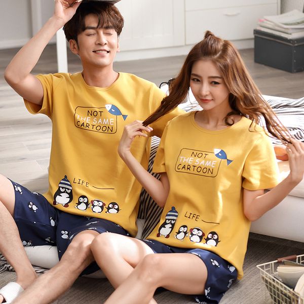 couple pajamas set summer short sleeve sleepwear men and women tracksuit big size pyjamas lovers cotton sleep wear, Black;red
couple pajamas set summer short sleeve sleepwear men and women tracksuit big size pyjamas lovers cotton sleep wear, Black;red