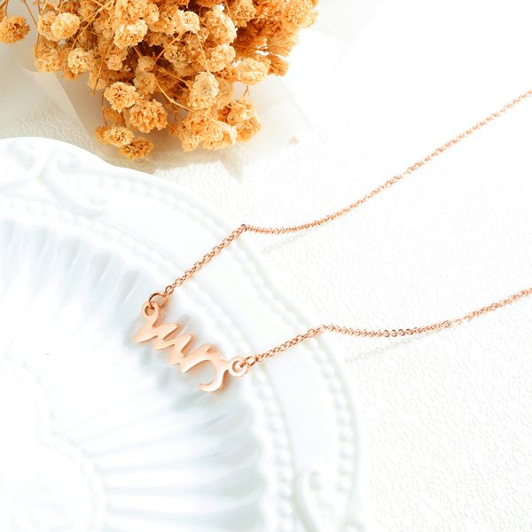 korean version of the simple temperament plated 18k rose gold short letters stainless steel pendant girl necklace trend jewelry wholesale, Silver
korean version of the simple temperament plated 18k rose gold short letters stainless steel pendant girl necklace trend jewelry wholesale, Silver