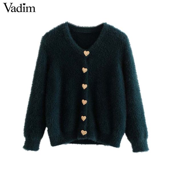 vadim women solid knitted cardigans heart shape buttons long sleeve stretchy sweater short style female casual basic ha292, White;black
vadim women solid knitted cardigans heart shape buttons long sleeve stretchy sweater short style female casual basic ha292, White;black