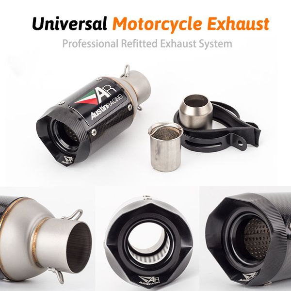 universal 51mm ar austin racing motorcycle exhaust pipe carbon fiber escape system with db killer for gsxr600 z1000 er6n k7
universal 51mm ar austin racing motorcycle exhaust pipe carbon fiber escape system with db killer for gsxr600 z1000 er6n k7