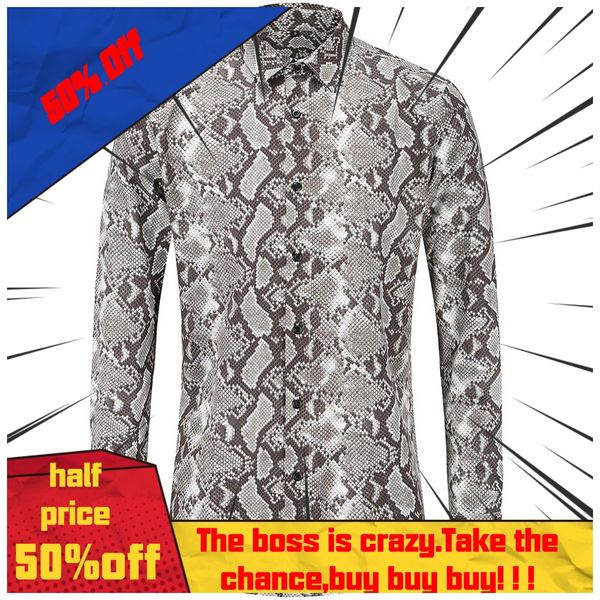 men's autumn new fashion snakeskin patter printing long-sleeved shirt manly clothes camisa masculina, White;black
men's autumn new fashion snakeskin patter printing long-sleeved shirt manly clothes camisa masculina, White;black