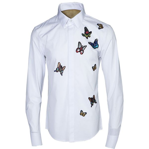 elegant butterfly embroidery men shirt long sleeve turn-down collar slim casual camisa masculina 2019 business male dress shirts, White;black
elegant butterfly embroidery men shirt long sleeve turn-down collar slim casual camisa masculina 2019 business male dress shirts, White;black