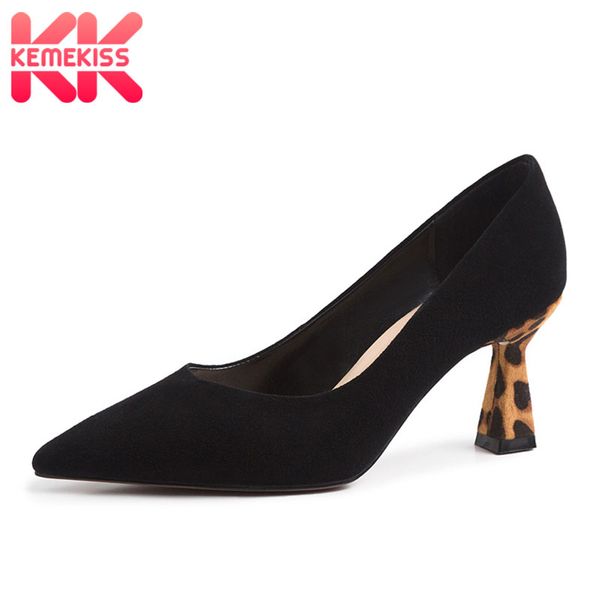kemekiss real leather women pumps solid color leopard print shoes women thick heel pointed toe party lady footwear size 34-39, Black
kemekiss real leather women pumps solid color leopard print shoes women thick heel pointed toe party lady footwear size 34-39, Black