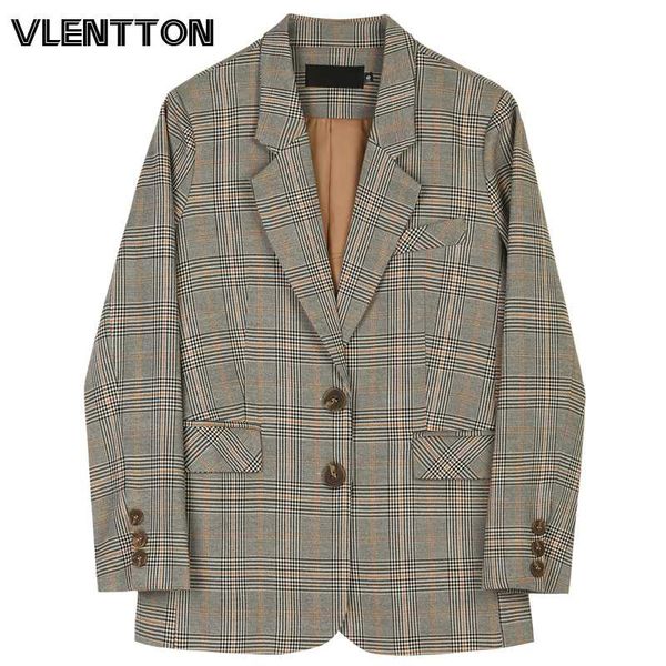 2020 spring autumn england vintage plaid blazer jacket women chic button coat female outwear casual loose blazers feminino, White;black
2020 spring autumn england vintage plaid blazer jacket women chic button coat female outwear casual loose blazers feminino, White;black