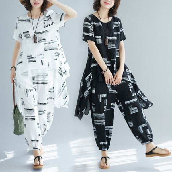 casual two piece set and pants print irregular year-old female costume conjunto feminino ensemble femme deux pieces, White
casual two piece set and pants print irregular year-old female costume conjunto feminino ensemble femme deux pieces, White