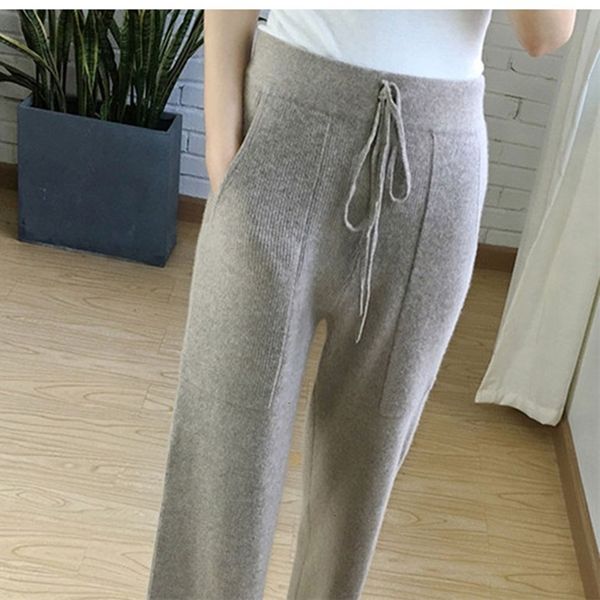 women designer pants waxy soft comfortable cashmere pants female pure knitted wide leg pants casual loose knitted women, Black;white
women designer pants waxy soft comfortable cashmere pants female pure knitted wide leg pants casual loose knitted women, Black;white
