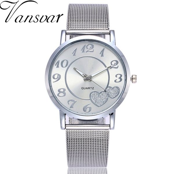 vansvar brand women watches quartz watch luxury gold geneva wristwatch waterproof stainless steel strap ladies bracelet watch, Slivery;brown
vansvar brand women watches quartz watch luxury gold geneva wristwatch waterproof stainless steel strap ladies bracelet watch, Slivery;brown