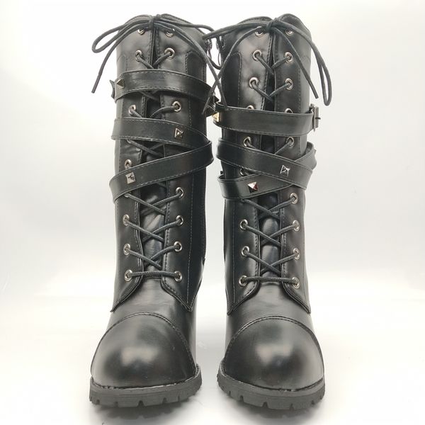 женщины motorcycle boots новый женский каблук сапоги мода 10 cm высокий каблук vintage high top платформы pu зимняя обувь большого размера 4, Black
женщины motorcycle boots новый женский каблук сапоги мода 10 cm высокий каблук vintage high top платформы pu зимняя обувь большого размера 4, Black