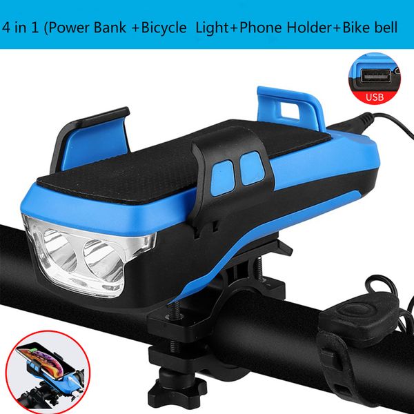 4 in 1 bike front light phone holder mobile phone holder for bicycle charging handlebar stand with power bank bike lamp
4 in 1 bike front light phone holder mobile phone holder for bicycle charging handlebar stand with power bank bike lamp