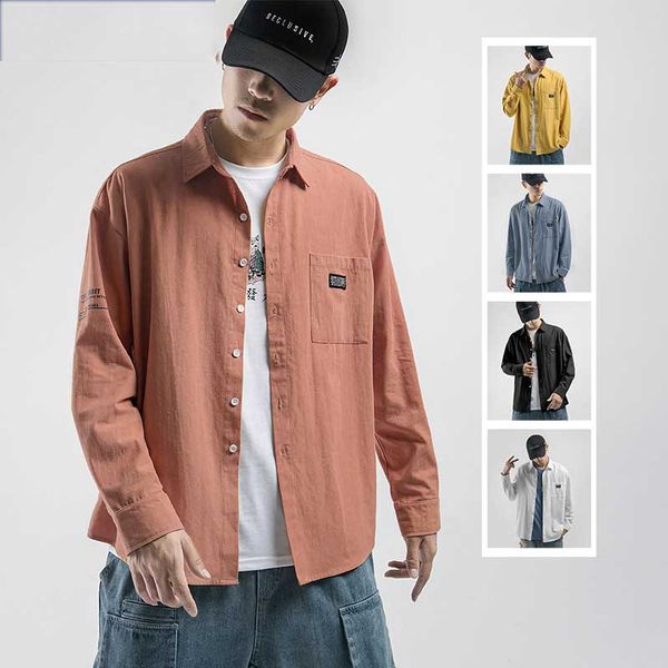 new men's shirts solid loose casual cotton spring autumn cardigan coat turndown print japanese fashion 2020 joker new year, White;black
new men's shirts solid loose casual cotton spring autumn cardigan coat turndown print japanese fashion 2020 joker new year, White;black