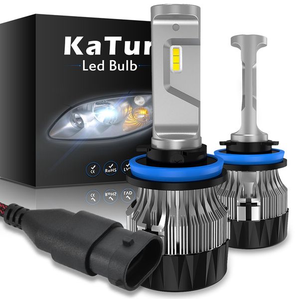 katur h8 h9 h11 h16 led car headlight 6000k white light auto fog lamp h1 h3 h4 9005 9006 9012 hb3 hb4 h1r2 super bright led bulb