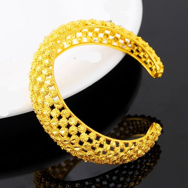 mesh cuff bangle exquisite 18k yellow gold filled solid womens bracelet beautiful wedding party gift dia 60mm, Black
mesh cuff bangle exquisite 18k yellow gold filled solid womens bracelet beautiful wedding party gift dia 60mm, Black