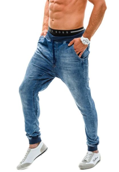 designer pants new elastic high waist jeans male european and american thread waist loose mens jogging pants, Blue
designer pants new elastic high waist jeans male european and american thread waist loose mens jogging pants, Blue