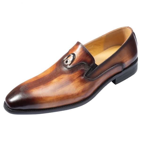 handmade office business wedding dress loafers hand washing color metal decorate luxury suit formal genuine leather men shoes, Black
handmade office business wedding dress loafers hand washing color metal decorate luxury suit formal genuine leather men shoes, Black
