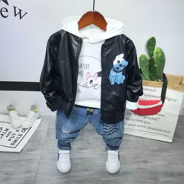 baby boy clothing sets kids clothes for school cartoon dog faux leather coat +hoodie t+jeans boys 3pcs set boys sets 2-6years, White
baby boy clothing sets kids clothes for school cartoon dog faux leather coat +hoodie t+jeans boys 3pcs set boys sets 2-6years, White