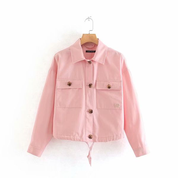 windbreaker short canvas jacket buckle pockets autumn fashion casual long sleeve female jacket coats outwear ladies clothes, Black;brown
windbreaker short canvas jacket buckle pockets autumn fashion casual long sleeve female jacket coats outwear ladies clothes, Black;brown