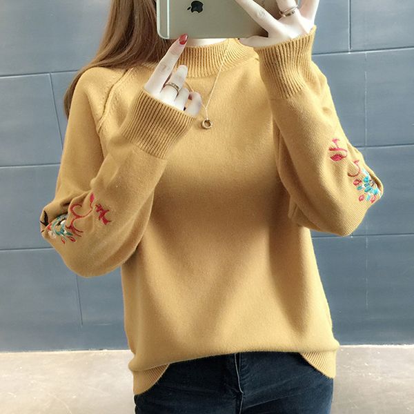 knittwear long sleeve casual short knit woman female korean 2019 autumn winter new women clothing embroidery sweater yy015, White;black
knittwear long sleeve casual short knit woman female korean 2019 autumn winter new women clothing embroidery sweater yy015, White;black