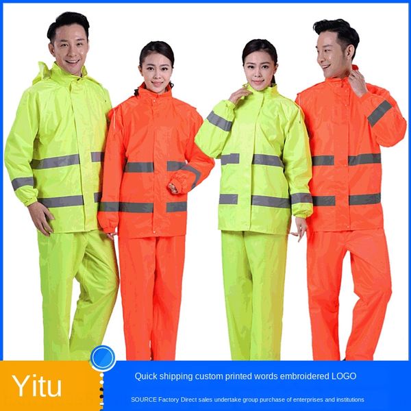 fluorescent bicycle bicycle traffic duty patrol split suit cycling raincoat labor protection reflective raincoat, Red;brown
fluorescent bicycle bicycle traffic duty patrol split suit cycling raincoat labor protection reflective raincoat, Red;brown