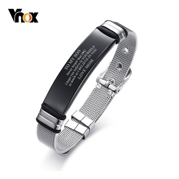 vnox to my son courage never forget that i love you boys stainless steel strap bracelet ceremony gift adjustable size, White
vnox to my son courage never forget that i love you boys stainless steel strap bracelet ceremony gift adjustable size, White