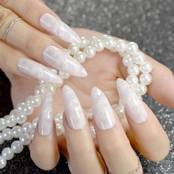white jade marble shell stiletto false nail extra long sharp white pink stone texture fake nails faux ongles acrylic nails tips, Red;gold
white jade marble shell stiletto false nail extra long sharp white pink stone texture fake nails faux ongles acrylic nails tips, Red;gold