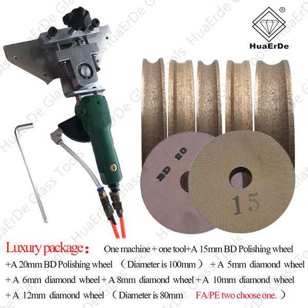 portable pneumatic chamfering machine, deluxe package, with diamond wheel polishing wheel
portable pneumatic chamfering machine, deluxe package, with diamond wheel polishing wheel