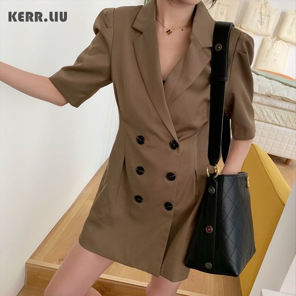 women elegant short sleeve dress high waist thin office ladies suit mini dress 2020 summer new, White;black
women elegant short sleeve dress high waist thin office ladies suit mini dress 2020 summer new, White;black