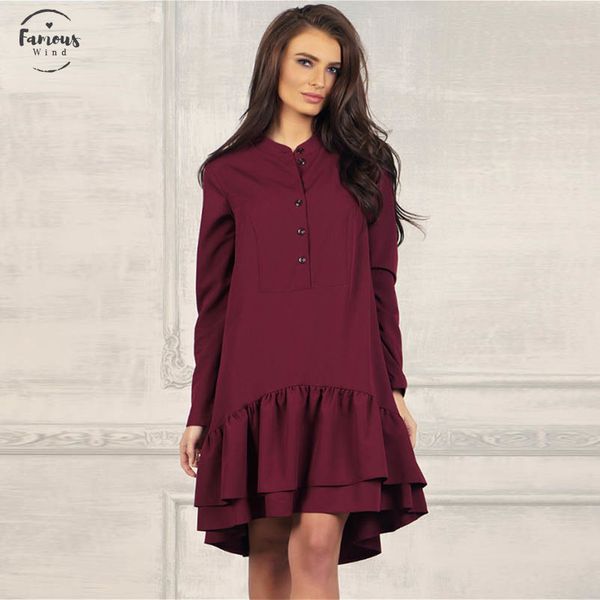 long sleeve women casual solid ruffles dress office ladies stand collar long sleeve a line elegant party dress 2020 women autumn mini, Black;gray
long sleeve women casual solid ruffles dress office ladies stand collar long sleeve a line elegant party dress 2020 women autumn mini, Black;gray
