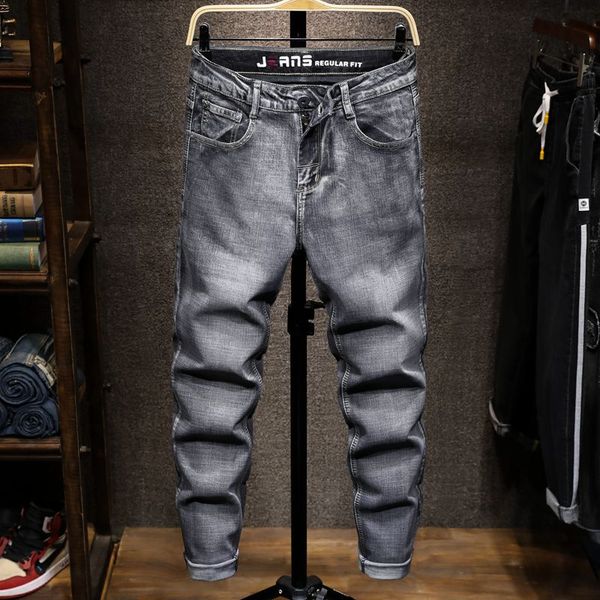 men straight jeans smart casual gray long jeans new men cotton elastic denim solid designer size 38, Blue
men straight jeans smart casual gray long jeans new men cotton elastic denim solid designer size 38, Blue