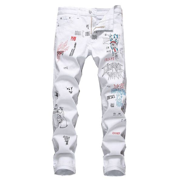 new fashion men jeans personality printing slim fit classic denim jeans designer trousers casual straight elasticity pants c1, Blue
new fashion men jeans personality printing slim fit classic denim jeans designer trousers casual straight elasticity pants c1, Blue