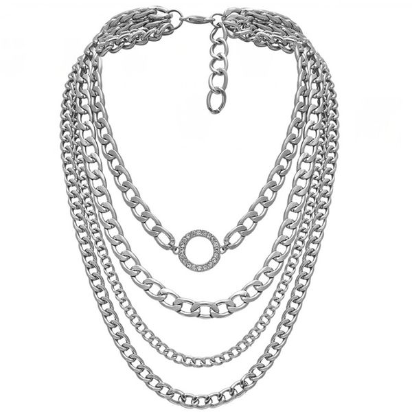 1pcs steampunk man ethnic cuban choker necklace collar women male jewelry multi layer aluminum thick chain chunky necklace, Silver
1pcs steampunk man ethnic cuban choker necklace collar women male jewelry multi layer aluminum thick chain chunky necklace, Silver