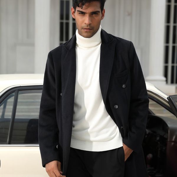 2019 mens wool blends trench coat oversized for autumn winter lapel jacket long sleeve men long double breasted coat, Black
2019 mens wool blends trench coat oversized for autumn winter lapel jacket long sleeve men long double breasted coat, Black