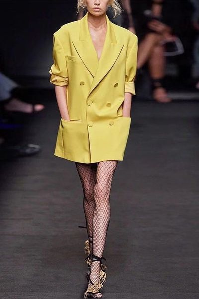 весна осень желтый blazer женщины нагрудные двубортный с длинным рукавом карманный h-стиль темперамент сыпучие зубчатый blazer пальто, White;black
весна осень желтый blazer женщины нагрудные двубортный с длинным рукавом карманный h-стиль темперамент сыпучие зубчатый blazer пальто, White;black