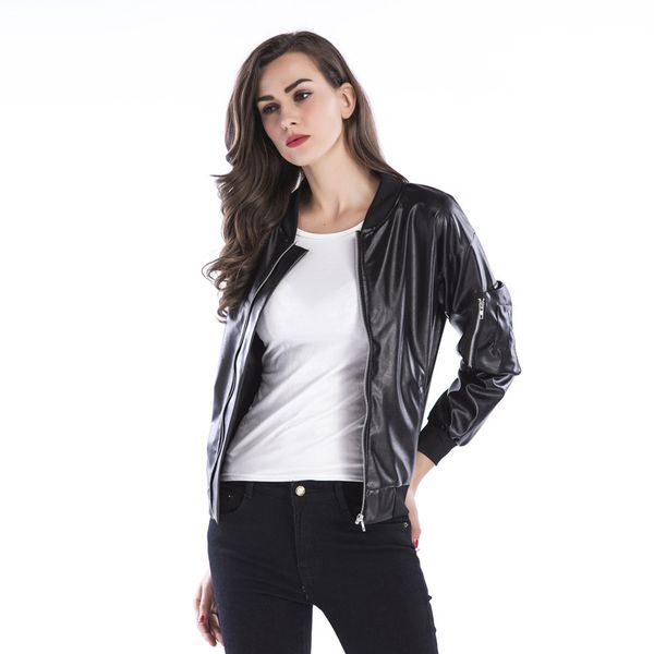 fashion winter coat new women's short motorcycle leather jackets pu short long sleeve zipper pockets casual simple cool coats, Black;brown
fashion winter coat new women's short motorcycle leather jackets pu short long sleeve zipper pockets casual simple cool coats, Black;brown