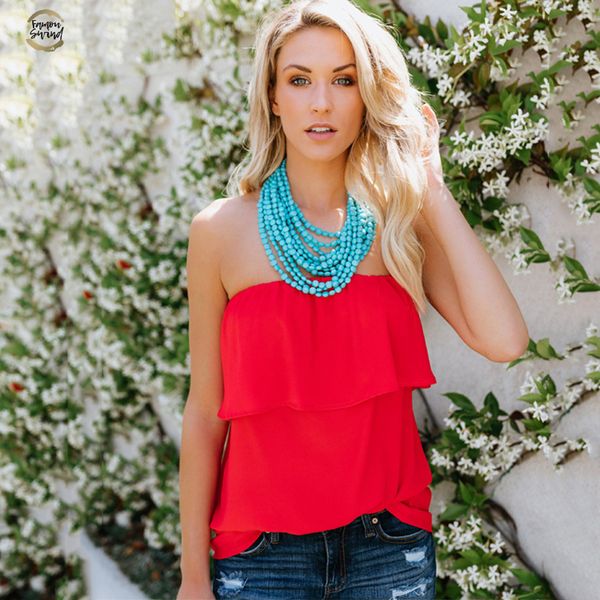 summer female blouse sleeveless strapless women solid color candy color chiffon shirt loose word collar tube clothing, White
summer female blouse sleeveless strapless women solid color candy color chiffon shirt loose word collar tube clothing, White
