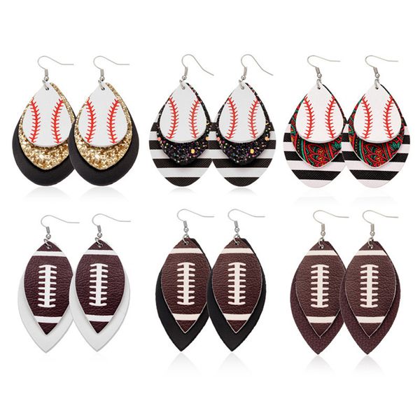 football sports pu leather earrings rugby sequins leaf american flag earrings women lady fashion accessories jewelry 7styles rra2092, Red;brown
football sports pu leather earrings rugby sequins leaf american flag earrings women lady fashion accessories jewelry 7styles rra2092, Red;brown