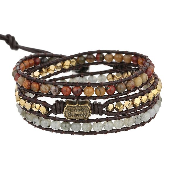 real leather wrap bracelets for women men natural picasso jasper stone 18k gold plated hematite labradorite stone bracelets love bravely, Black
real leather wrap bracelets for women men natural picasso jasper stone 18k gold plated hematite labradorite stone bracelets love bravely, Black