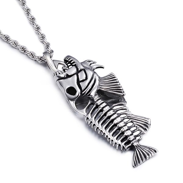 new design jewelry stainless steel fish pendant necklace for men long twisted chain necklace cool gifts, Silver
new design jewelry stainless steel fish pendant necklace for men long twisted chain necklace cool gifts, Silver