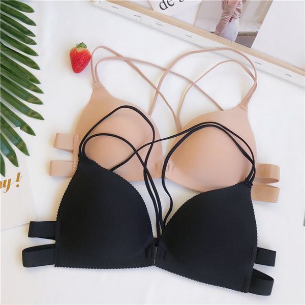 seemless u-back solid small bust gathering thin bra tube underwear spaghetti strap bra women's, Black;white
seemless u-back solid small bust gathering thin bra tube underwear spaghetti strap bra women's, Black;white