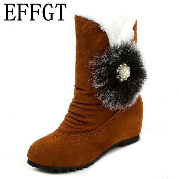 effgt 2019 women boots suede hairball round toe wedges shoes keep warm slip on casual snow boots botines mujer z290, Black
effgt 2019 women boots suede hairball round toe wedges shoes keep warm slip on casual snow boots botines mujer z290, Black