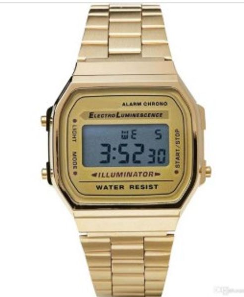 Retail F-91W Sports LED Wach Luxury Gold Watches F-91W Steel Belt Thin Electronic Watch f-91w Watches