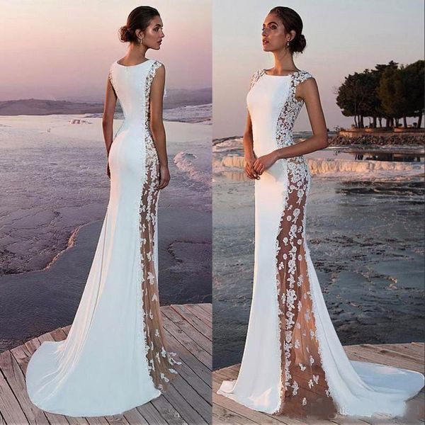 2020 beach garden long lace wedding dress illusion back sleeveless mermaid bridal gowns custom vestidos de noiva, White
2020 beach garden long lace wedding dress illusion back sleeveless mermaid bridal gowns custom vestidos de noiva, White