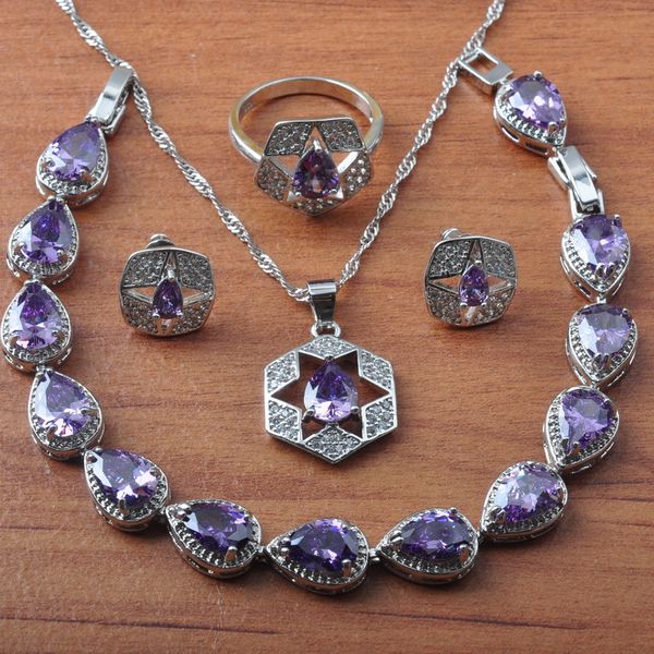bridal jewelry purple crystal 925 sterling silver jewelry sets women earrings necklace ring bracelet birthday gift js0647
bridal jewelry purple crystal 925 sterling silver jewelry sets women earrings necklace ring bracelet birthday gift js0647