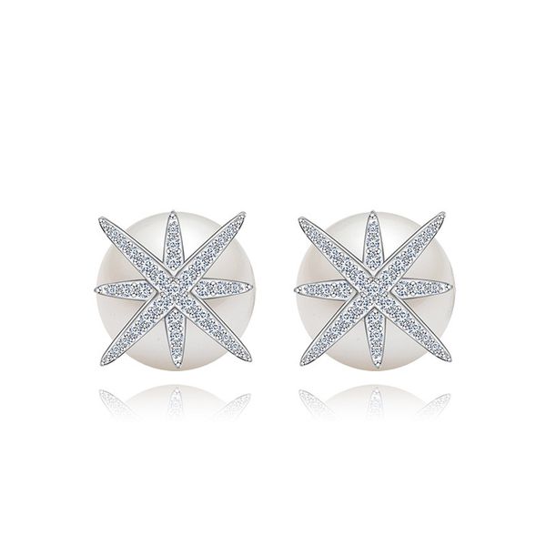 white zircon star stud earrings pearl ear plug fine jewelry wedding earrings for women girl gift, Golden;silver
white zircon star stud earrings pearl ear plug fine jewelry wedding earrings for women girl gift, Golden;silver