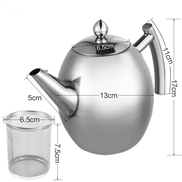 1/1.5l stainless steel tea pot with removable infuser for loose leaf and tea bags, dishwasher safe and heat resistant
1/1.5l stainless steel tea pot with removable infuser for loose leaf and tea bags, dishwasher safe and heat resistant