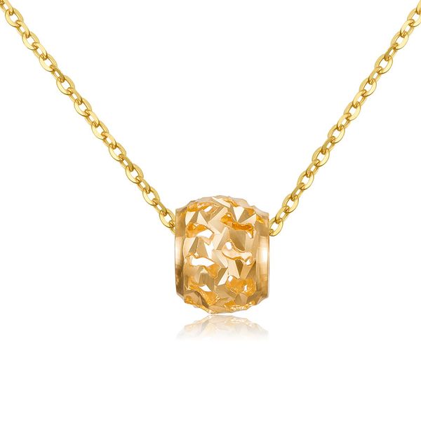 new au750 18k yellow gold pendant women hollow 7mm ball necklace pendant p6264, Silver
new au750 18k yellow gold pendant women hollow 7mm ball necklace pendant p6264, Silver