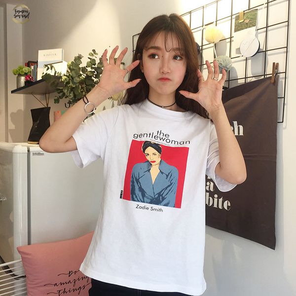 o-neck all match loose causal college wind letter cartoon printed short sleeve female t-shirts drop shipping, White
o-neck all match loose causal college wind letter cartoon printed short sleeve female t-shirts drop shipping, White