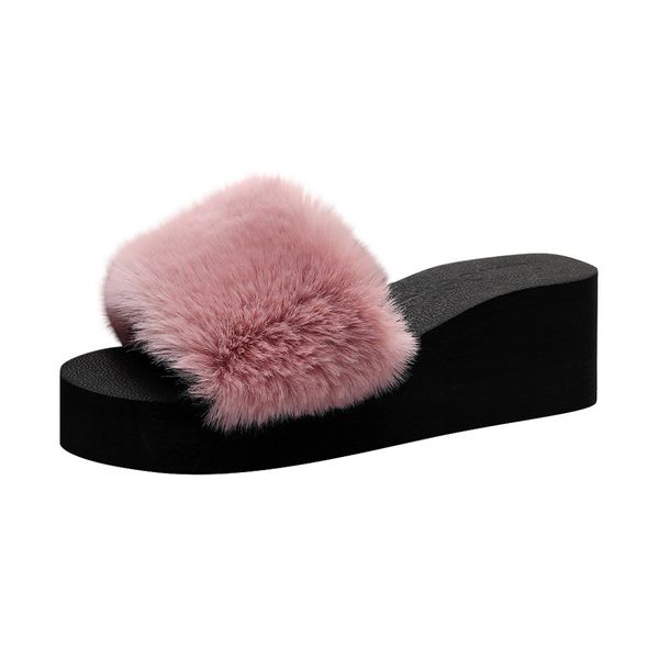 fashion slippers indoor and outdoor female slippers fur slides set open toe wedge heel warm winter slippers shoes#jy, Black
fashion slippers indoor and outdoor female slippers fur slides set open toe wedge heel warm winter slippers shoes#jy, Black
