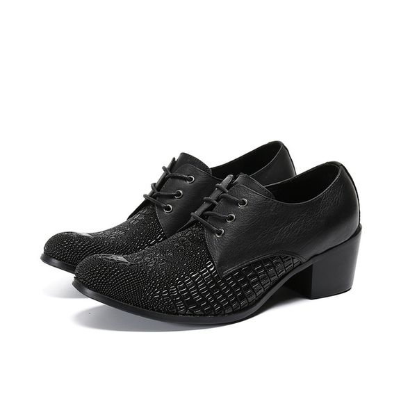 fashion high heel men oxfords shoes plus size lace up formal men dress shoes black genuine leather party increase height shoes
fashion high heel men oxfords shoes plus size lace up formal men dress shoes black genuine leather party increase height shoes